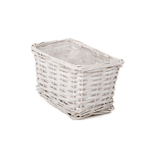 Castron Din Lemn Cu Fantă Pătrată Alb 18,5X11,5X11Cm