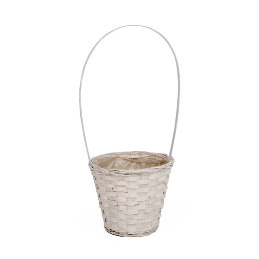 Coș Cu File De Bambus Alb 19X 12/37,5Cm