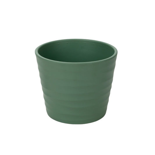 Oală Ceramică Wave Mată Verde Salvie 17Cm