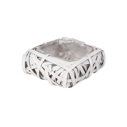 Castron Pătrat Cuib De Pasăre Alb 18X18X8Cm