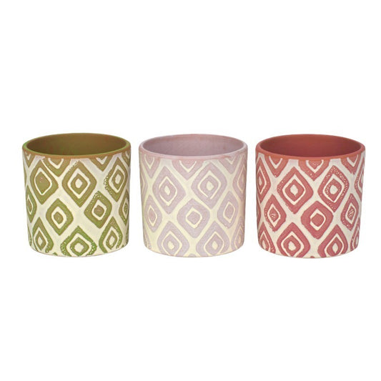 Ghiveci Gamer Tambur Mix Alb Roz / Roz / Verde Deschis 13,5X13Cm