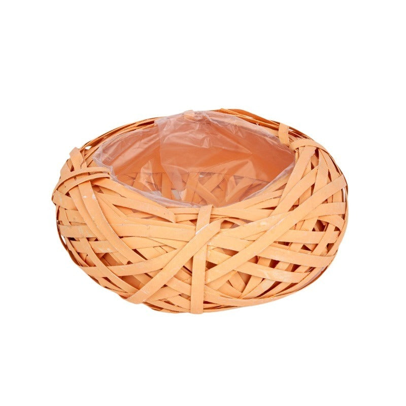 Castron Din Lemn Cu Cuib De Pasăre Portocaliu 20X7,5Cm