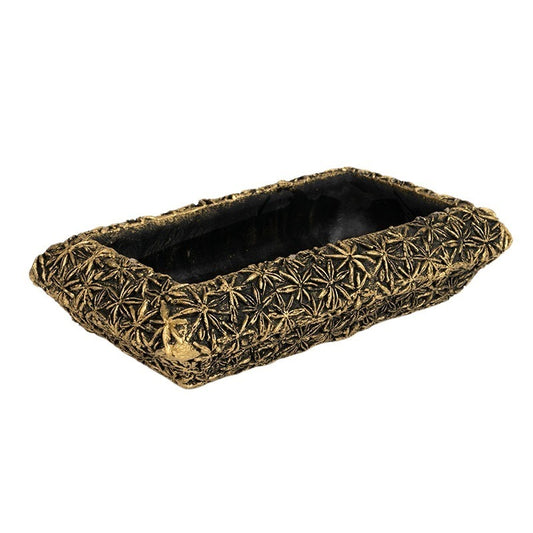 Pătrat Areus Piatră Castron Negru-Auriu 30X17X7Cm