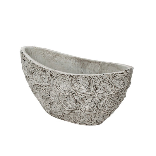 Bol De Piatră Rose În Formă De Barcă Gri 30X12X13/15Cm