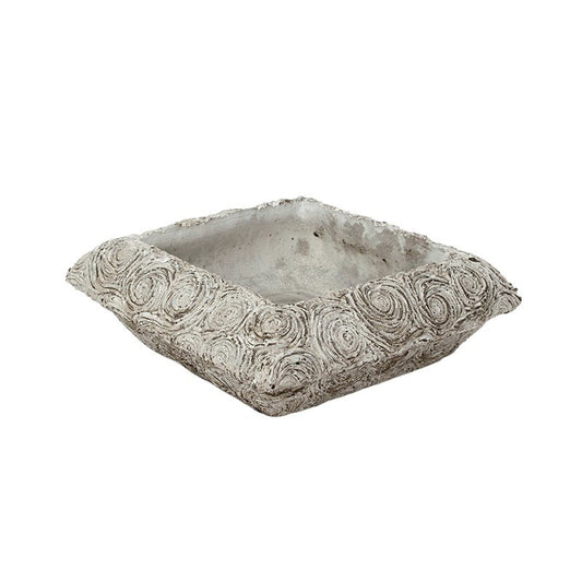 Pătrat Rose Piatră Castron Gri Aur 21X21X7Cm