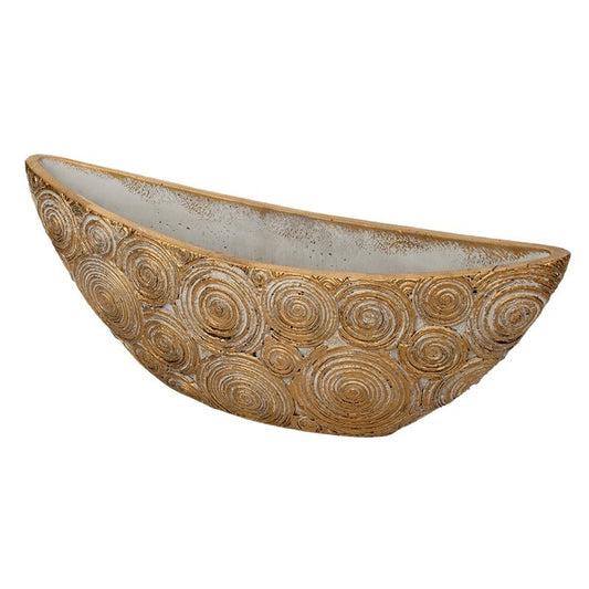 Bol De Piatră Circo În Formă De Barcă Aur Antichizat 41,5X11,5X13,5/16Cm