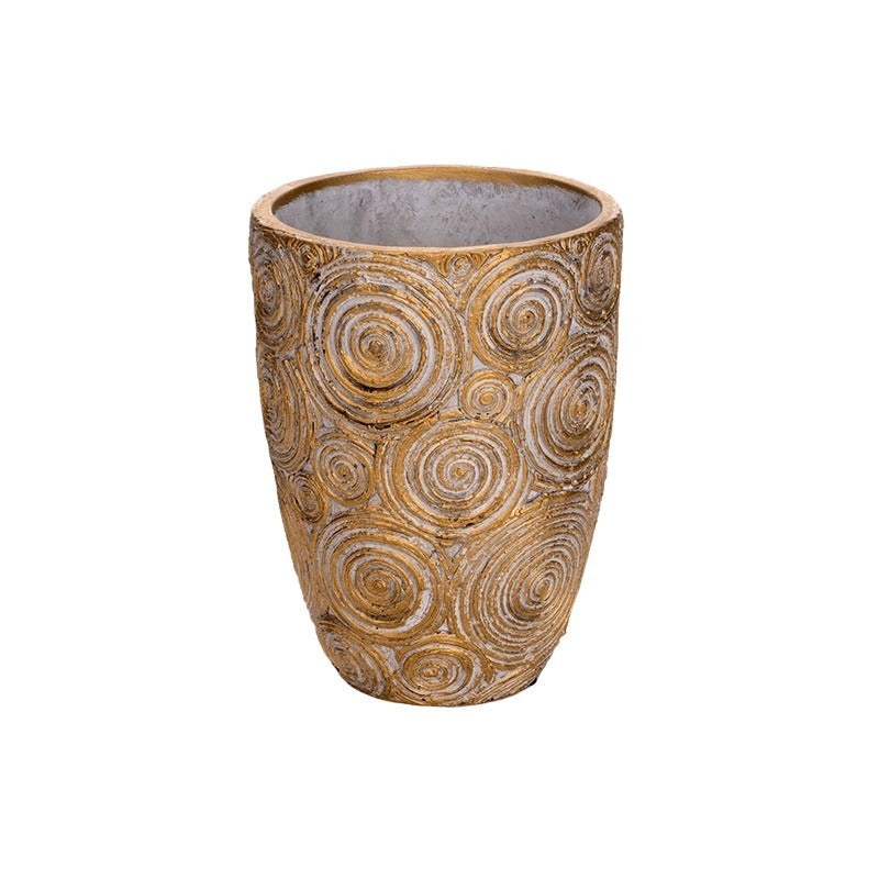 Vaza Pentru Orhidee Circo Din Piatră, Aur Antichizat 14X20Cm