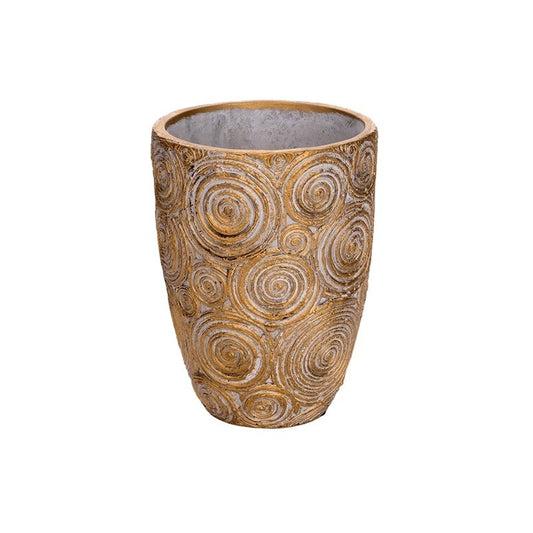 Vaza Pentru Orhidee Circo Din Piatră, Aur Antichizat 14X20Cm