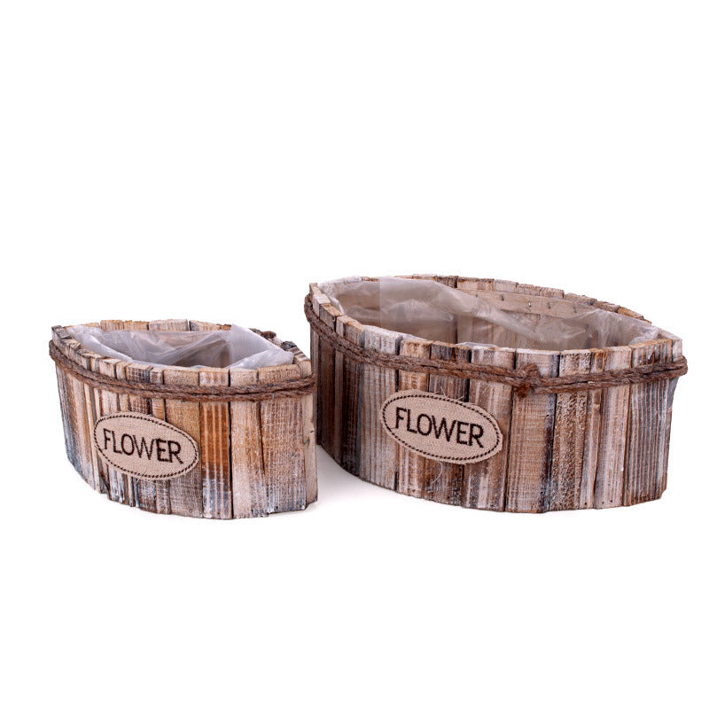 Set De Felii Din Lemn În Formă De Barcă Cu Inscripție Flower Gri 30X15,5X12Cm S/2