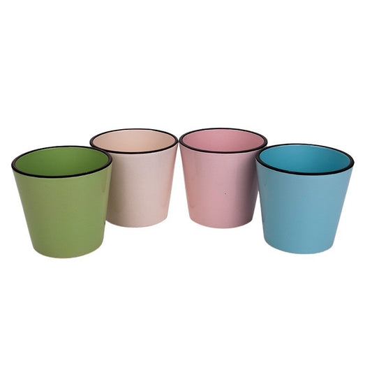 Oală Ceramică Edge Mix 15Cm Crem-Verde-Roz-Turcoaz