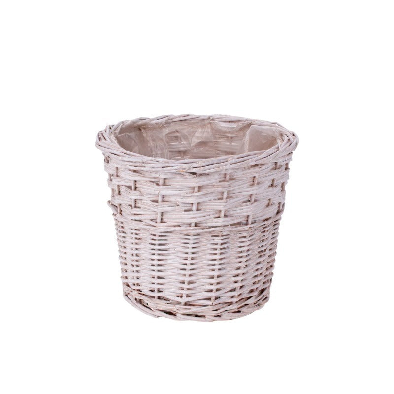 Ghiveci Din Răchită Alb 21X18,5Cm