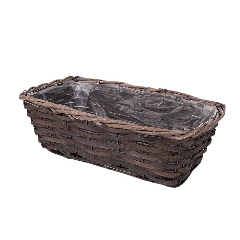 Castron Pătrat Din Răchită Gri 41X22X12,5Cm