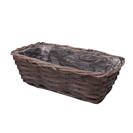 Castron Pătrat Din Răchită Gri 41X22X12,5Cm