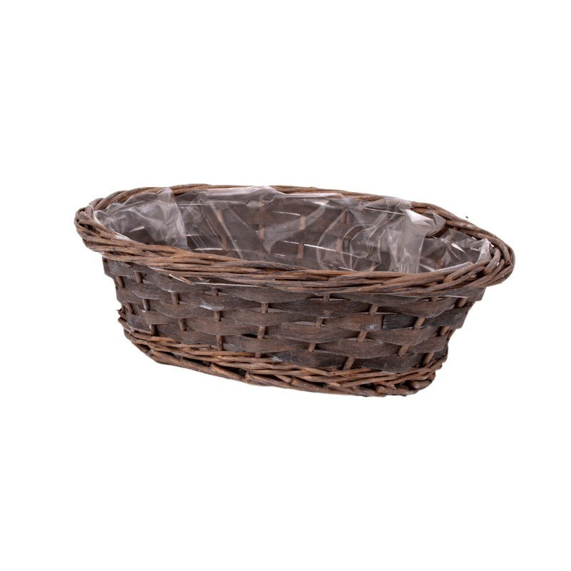 Castron Din Lemn Cu Fantă Ovală Gri 30,5X23X9,5Cm