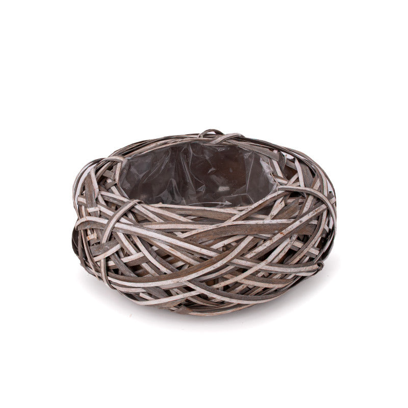 Castron Din Lemn Cu Cuib De Pasăre 31X10Cm Gri Natural