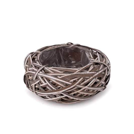 Castron Din Lemn Cu Cuib De Pasăre 31X10Cm Gri Natural