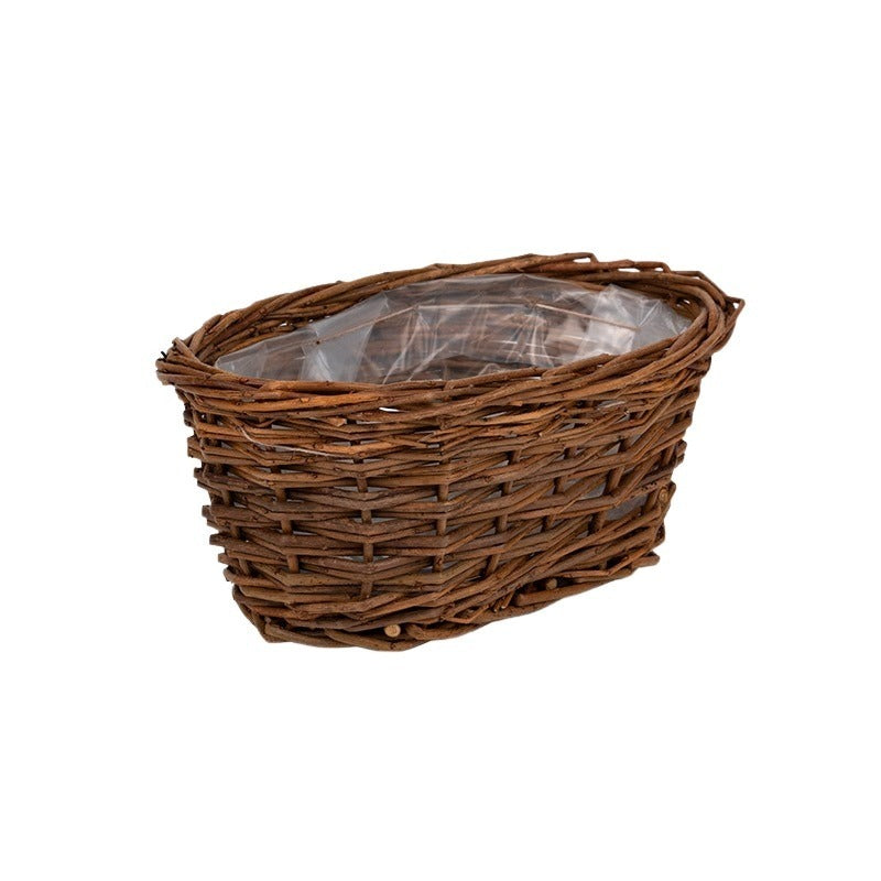 Castron Oval Din Răchită Naturală Maro 19,5X12X8Cm