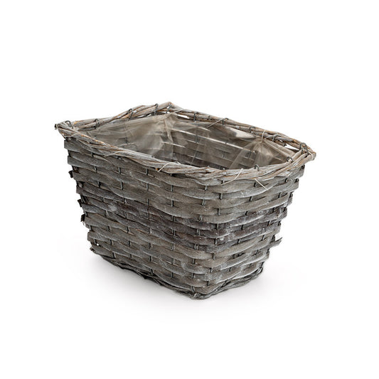 Ghiveci Pătrat Din Lemn Cu Fantă Gri 27,5X20,5X17Cm