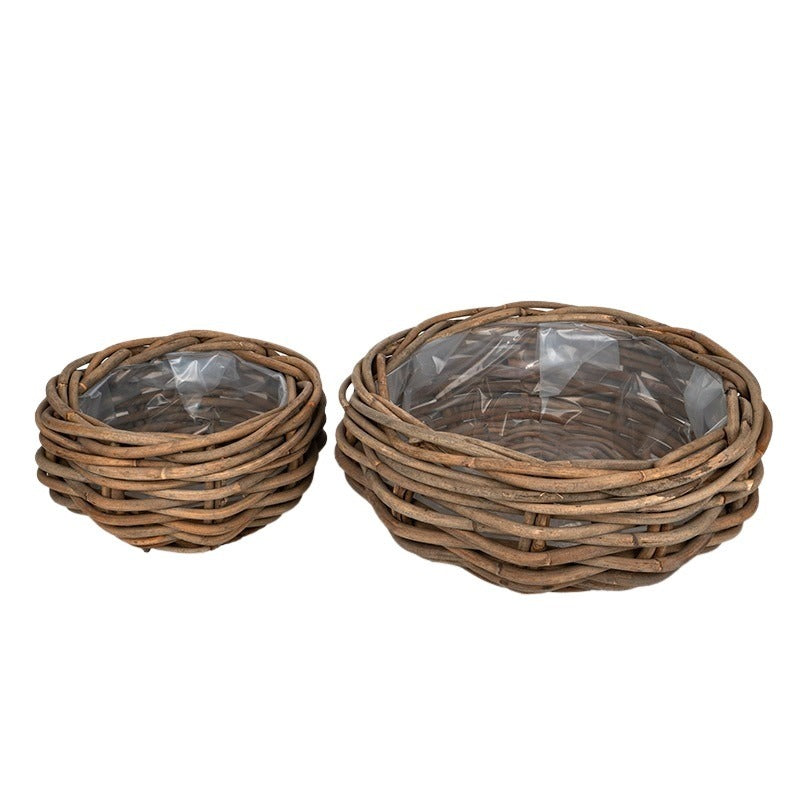 Set Ghiveci Rattan Maro 60X24Cm S/2