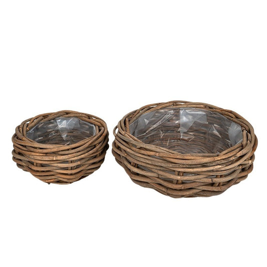 Set Ghiveci Rattan Maro 60X24Cm S/2