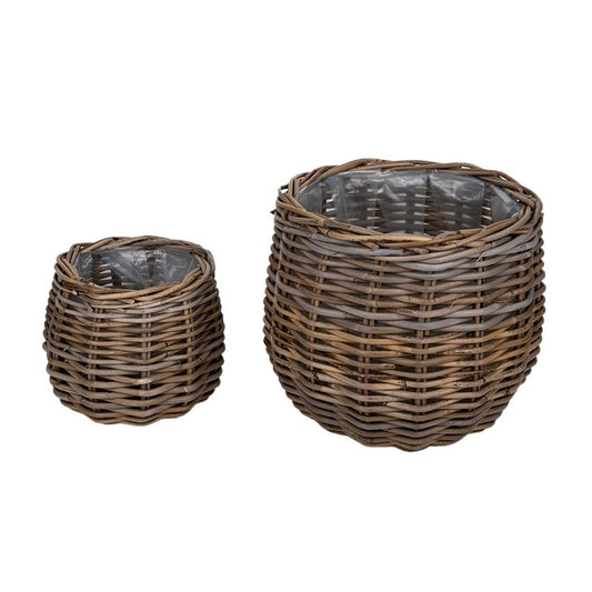 Set De Vase Din Rattan 38X33Cm S/2