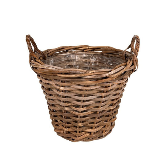 Oală Din Rattan Cu Două Toarte Maro 30X23/28Cm