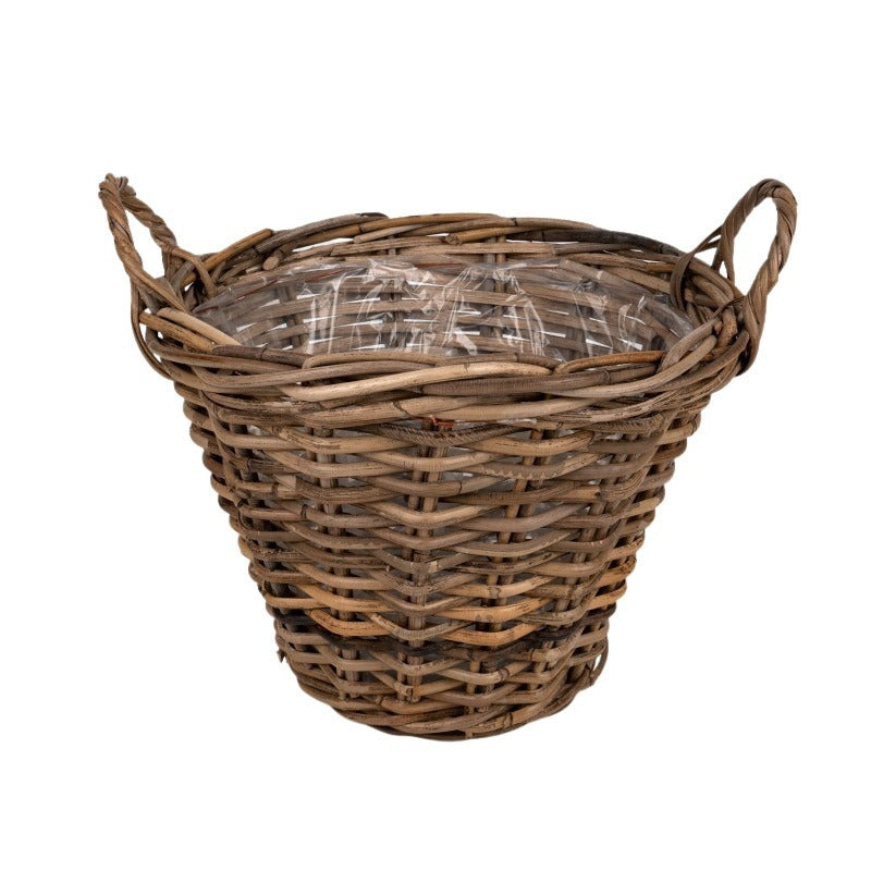 Oală Din Rattan Cu Două Toarte Maro 35X25/33Cm