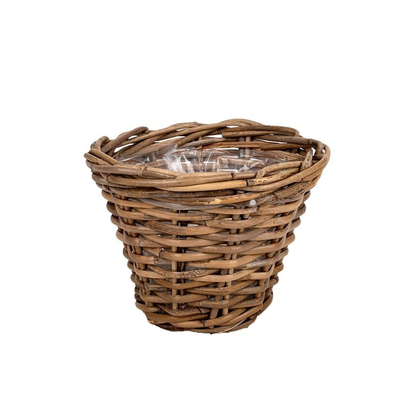 Oală De Rattan Cu Fantă Maro 25X22Cm