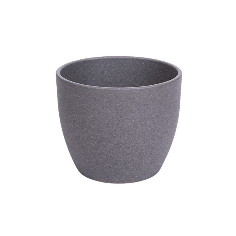 Base Struktur Vas Ceramic Gri Mat 13Cm