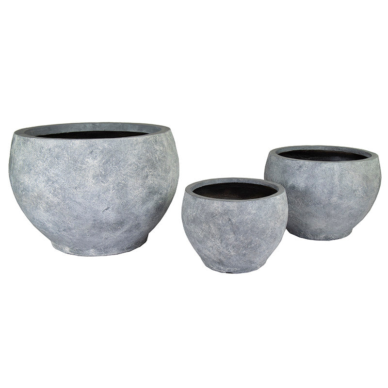 Alberta Globe Giant Compozit Plantator Set Gri 63X45-110X76Cm S3