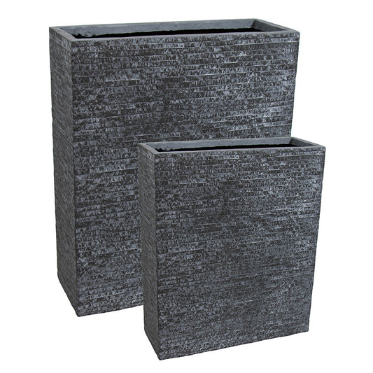 Ontario Terrace Compozit Ghiveci Set 60X23X72-80X30X92Cm Grafit S2