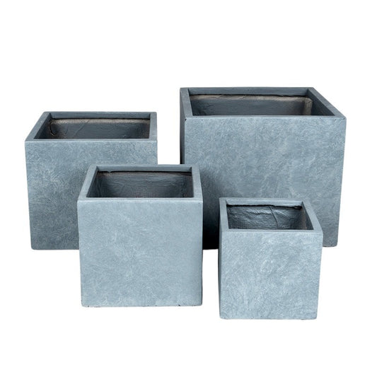 Atlanta Cube Compozit Suport Pentru Plante Set Gri 22,5X22,5X22-44X44X38Cm S/4