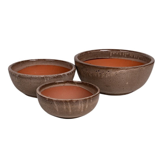Singa Rita Ceramică Arbaleta Bol Set Maro 30X12-43,5X18Cm S/3