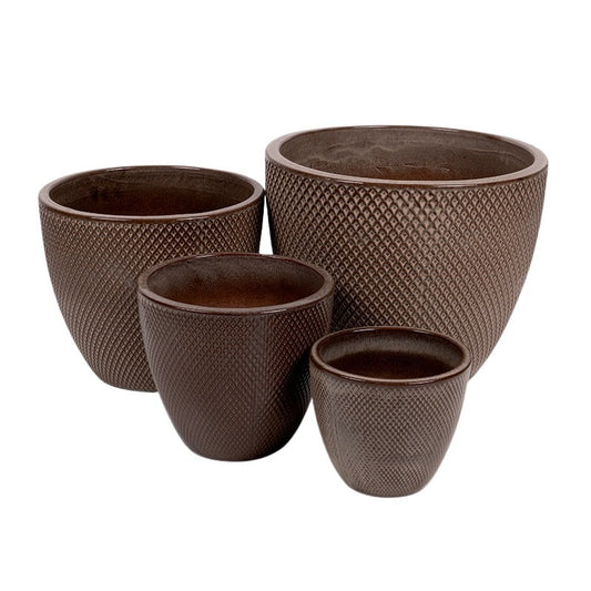 Nantes Classic Ceramică Suport Pentru Plante Set Miere Maro 23X20,5-48X40Cm S/4