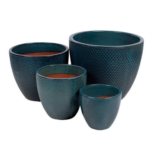 Nantes Plantă Ceramică Clasică Set Verde Turcoaz 23X20,5-48X40Cm S/4