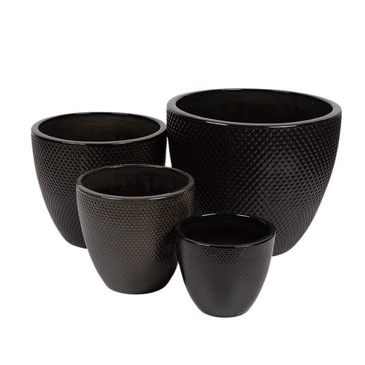 Nantes Classic Set De Ghivece Ceramice Verde Cedru 23X20,5-48X40Cm S/4