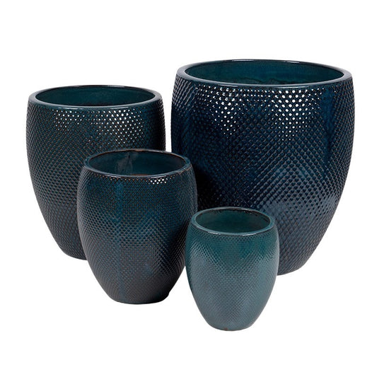 Nantes Monica Set Ghiveci Ceramic Verde Turcoaz 22X25,5-48X52Cm S/4