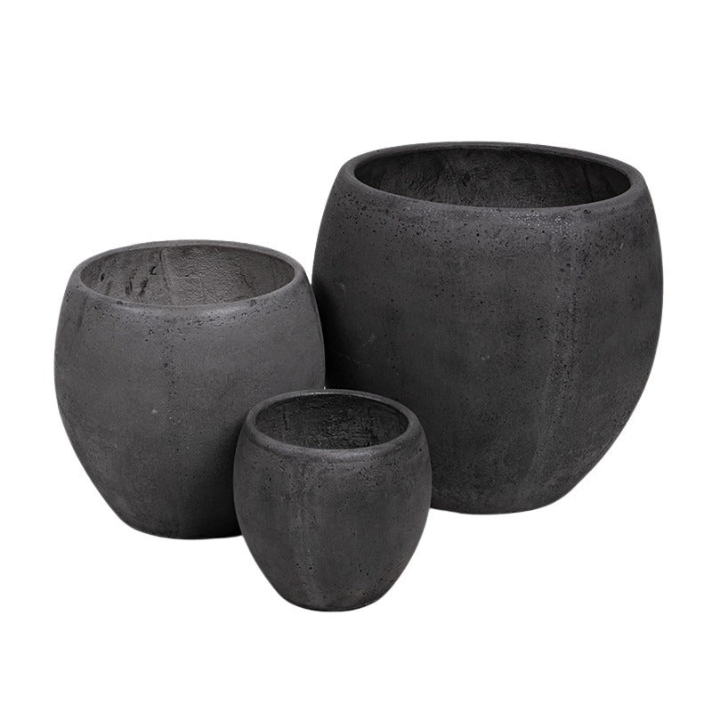 Ottawa Suport Clasic Pentru Plante Din Beton Set Gri 22X20-44X40,5Cm S/3