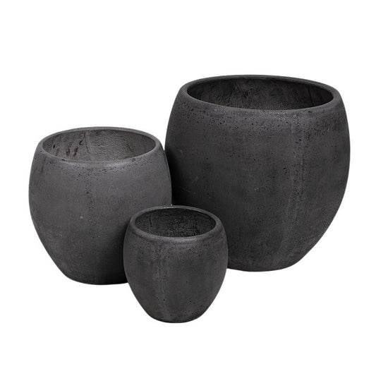 Ottawa Suport Clasic Pentru Plante Din Beton Set Gri 22X20-44X40,5Cm S/3