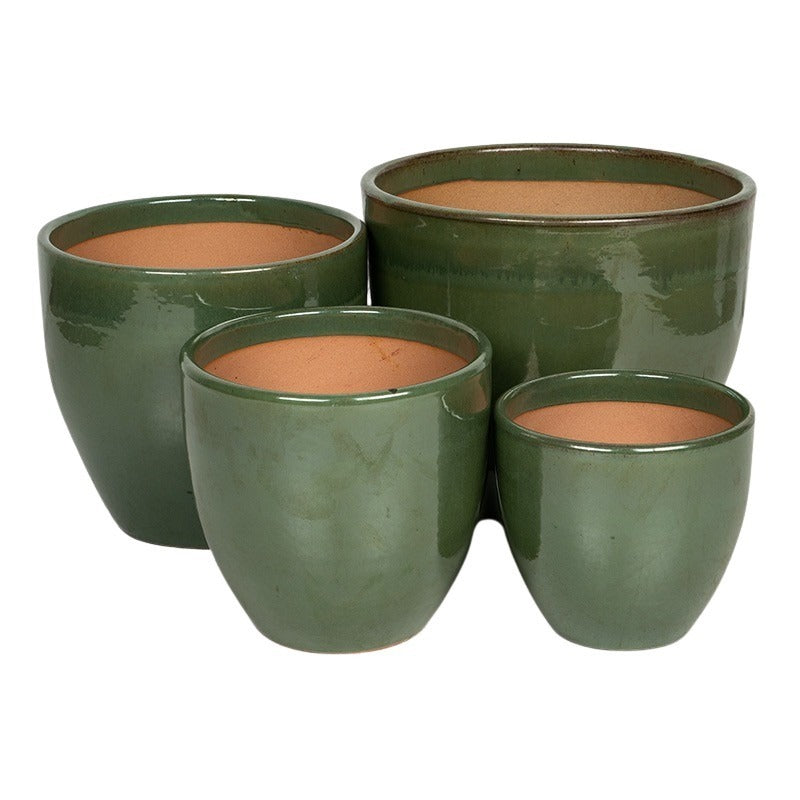 Malta Set Ghiveci Ceramic Clasic Verde Jad Închis 22X21,5-38X34Cm