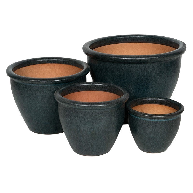 Napoli Eros Set Ghiveci Ceramic Albastru 21,5X17,5-43X33,5Cm S/4