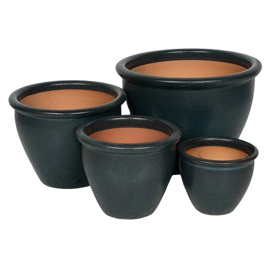 Napoli Eros Set Ghiveci Ceramic Albastru 21,5X17,5-43X33,5Cm S/4