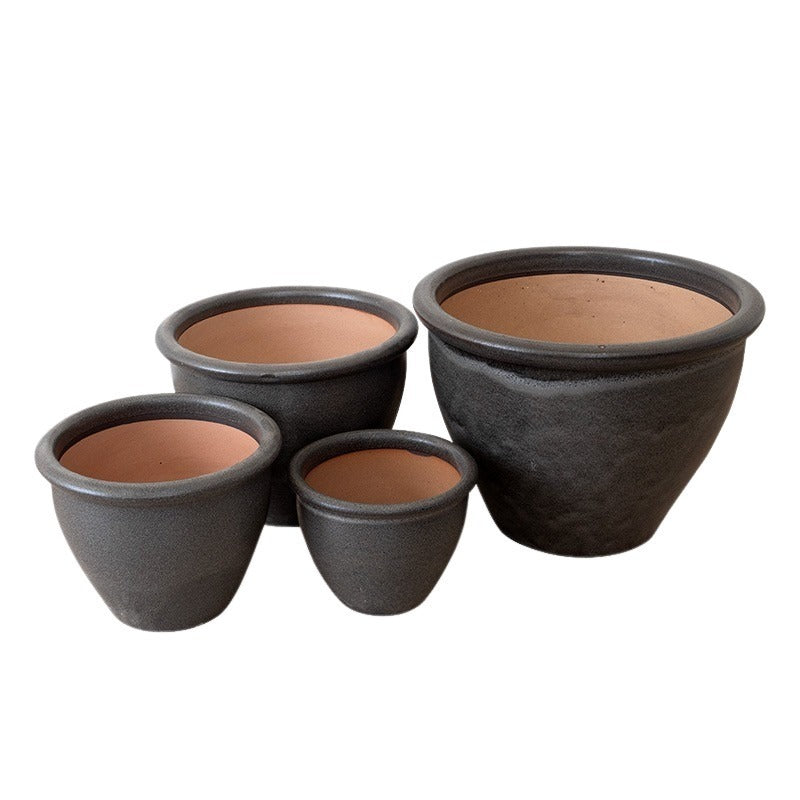 Napoli Eros Set Ghiveci Ceramic Gri 21,5X17,5-43X33,5Cm S/4