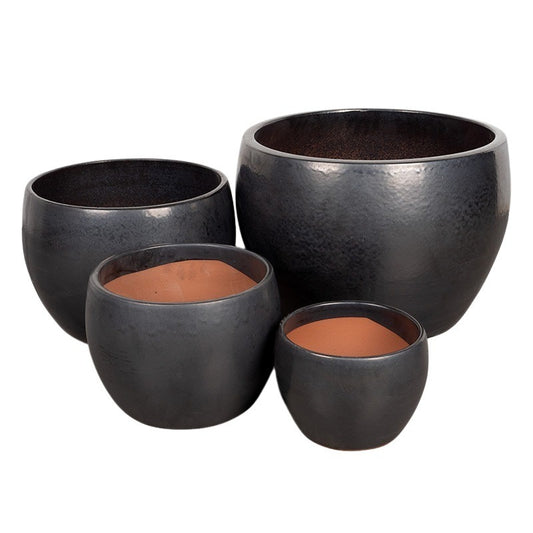 Laguna Globe Set Suport Pentru Plante Ceramice Antracit 23X17-53X38Cm S4