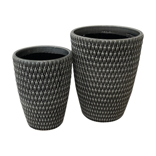 Set De Vase Ceramice Preston Negru 41,5X41,5X53Cm