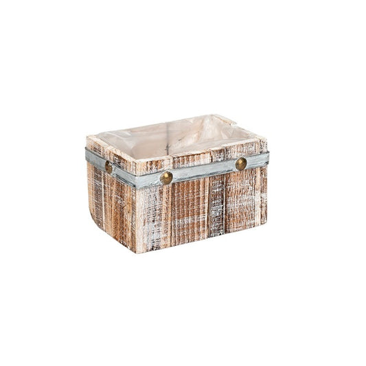 Castron Pătrat Din Lemn Gri 17X12X10Cm