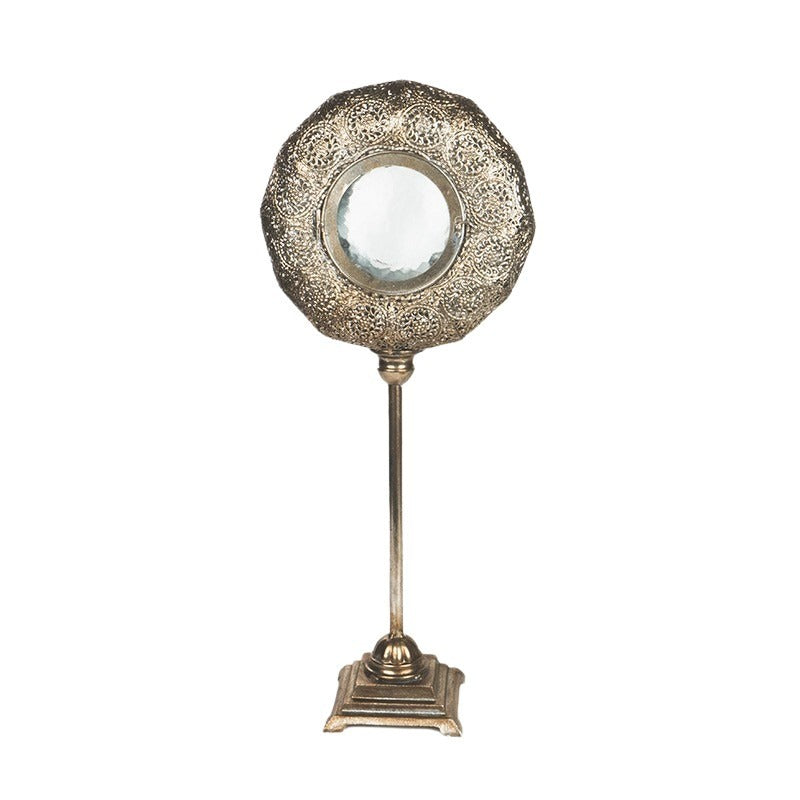 Sfeșnic Metalic Argint Antic 33,5X18,5X80,5Cm