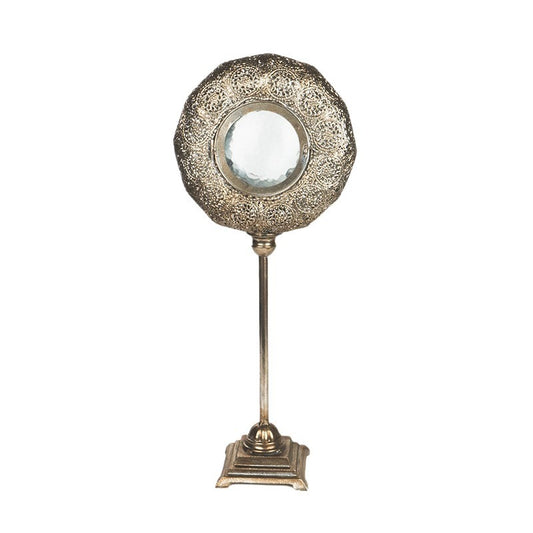 Sfeșnic Metalic Argint Antic 33,5X18,5X80,5Cm