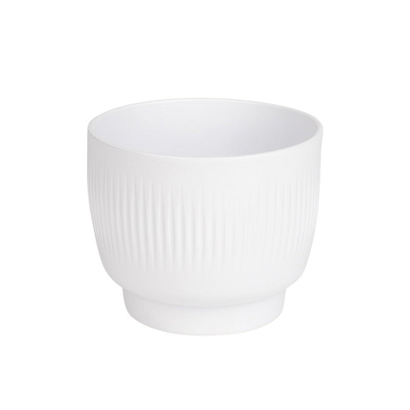 Vas Ceramic Rille Alb Mat 15Cm