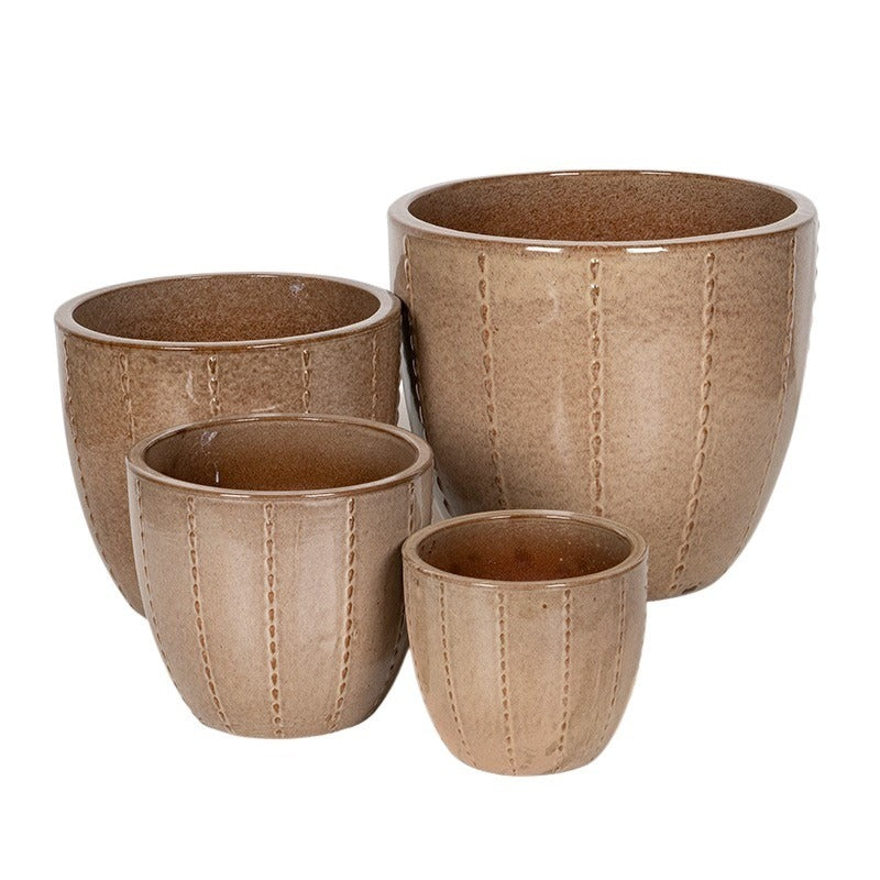 Corset Classic Ceramică Suport De Plante Set Maro 23X20,5-48X43Cm S/4